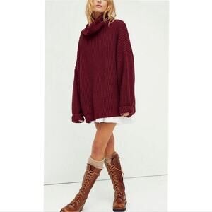 NWT Free People Swim Too Deep Oversized Turtleneck Sweater Size S/P